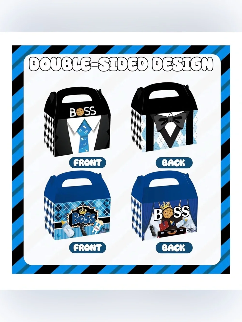 12 Pc BOSS Party Treat Boxes